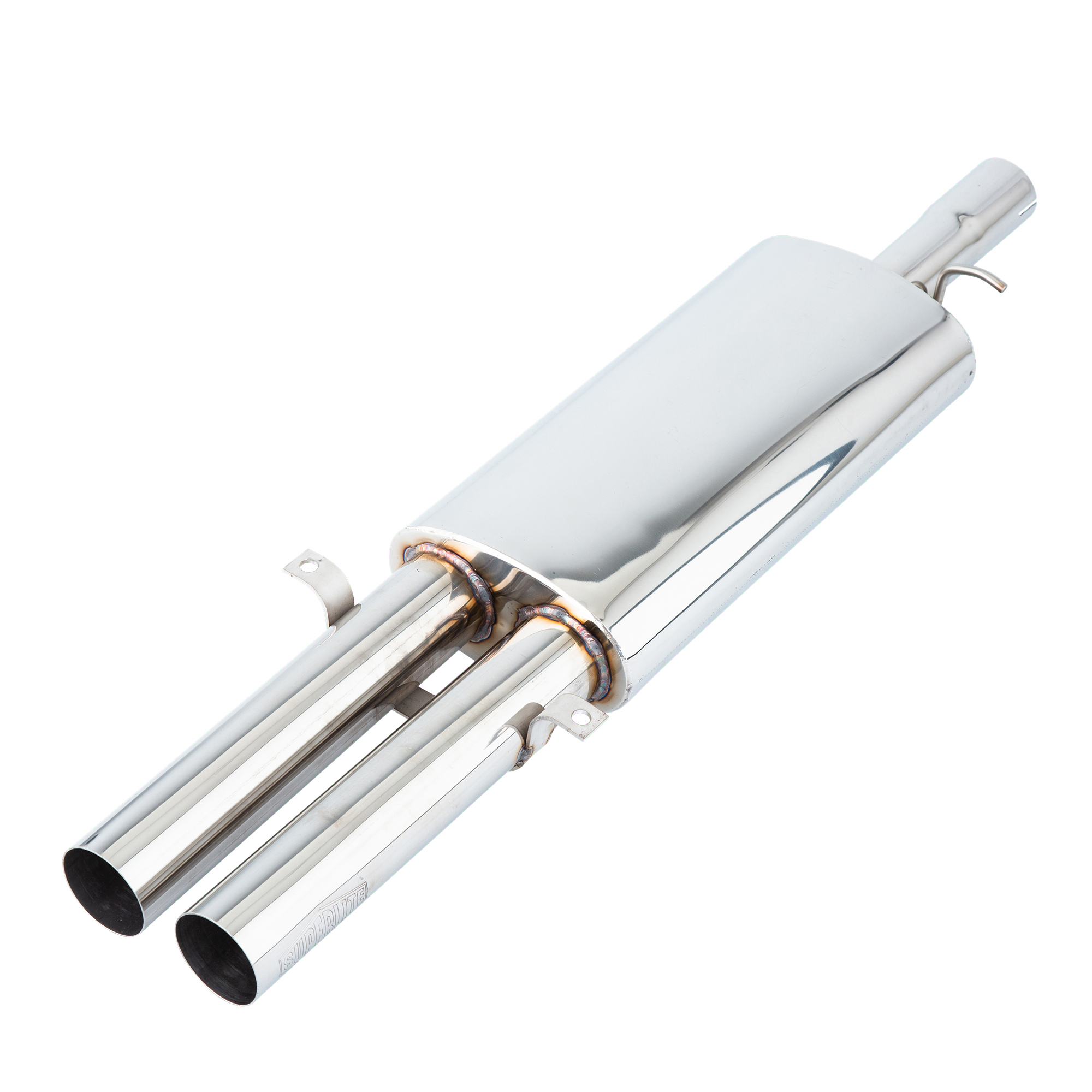 SUPERLITE® STAINLESS STEEL CENTRE EXIT 2.5" SIDE BY SIDE REAR MUFFLER