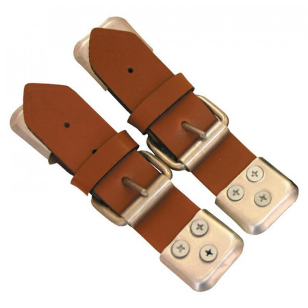 BROWN LEATHER FASTENING STRAPS